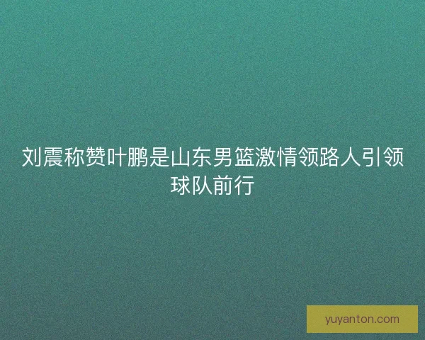 刘震称赞叶鹏是山东男篮激情领路人引领球队前行